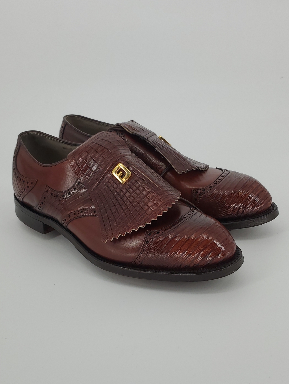 FootJoy Style 56028 U-Tip Blucher Kiltie Tassel Metal Spike Golf Shoes Size 11